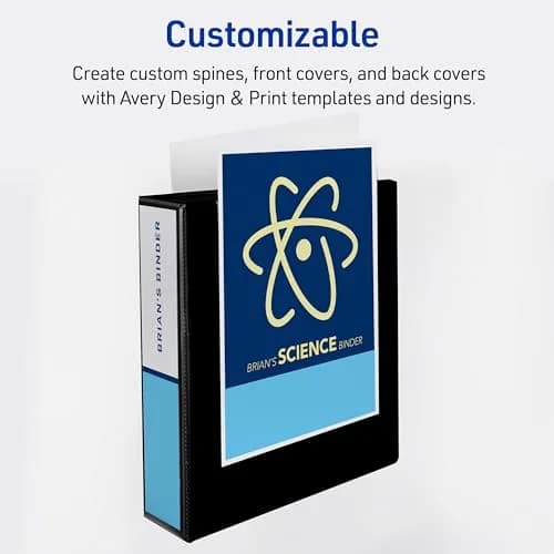 Avery Durable View 3 Ring Binder, 2 Inch Slant Rings, 530-Sheet Capacity, DuraHinge, Dark Blue (Pack of 6) | Professional Organization for Documents thumbnail 5