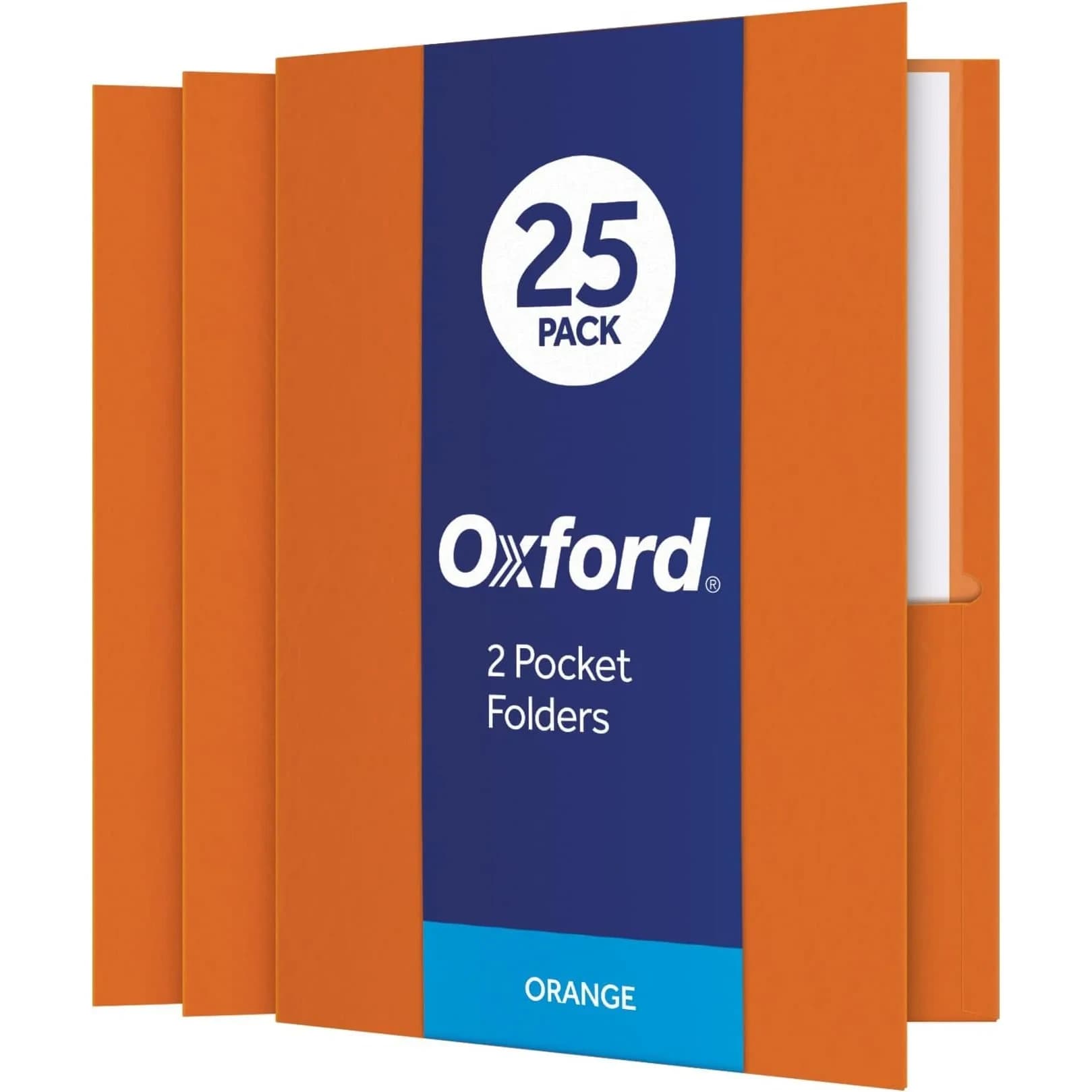 Oxford Twin-Pocket Folders, Letter Size, Orange, 125 Count | Textured Paper for Professional Organization