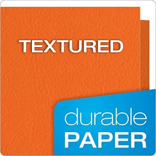 Oxford Twin-Pocket Folders, Letter Size, Orange, 125 Count | Textured Paper for Professional Organization thumbnail 4