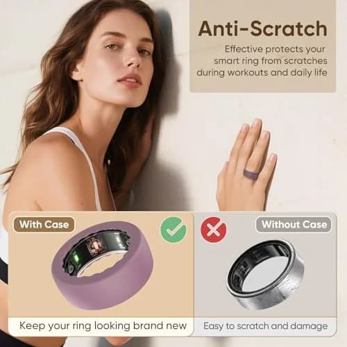 BO&DQQ 15 Pack Ultra-Thin Silicone Covers for Oura Ring Gen 4/4 Ceramic/3 | Precise Sensor Fit & Waterproof thumbnail 4