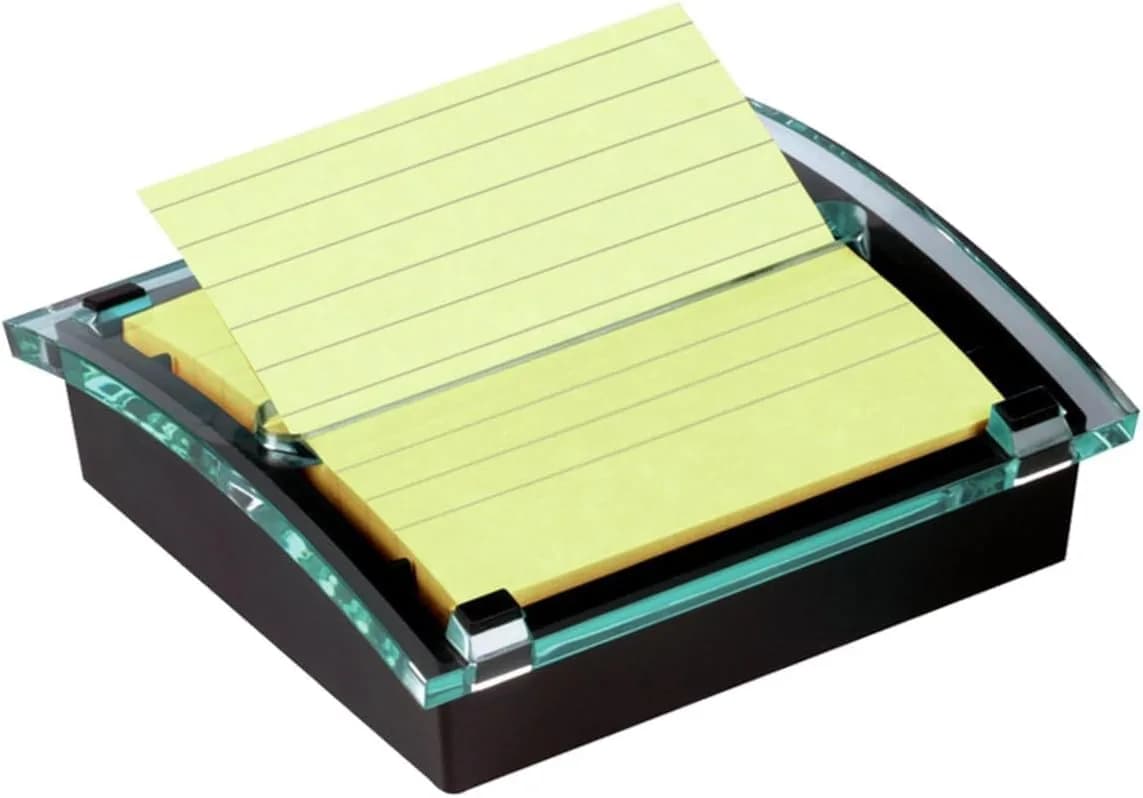 Post-it Note Dispensers, 4 in. x 4 in. (Pack of 6) | Black Dispenser with Clear Top | 6 Dispensers