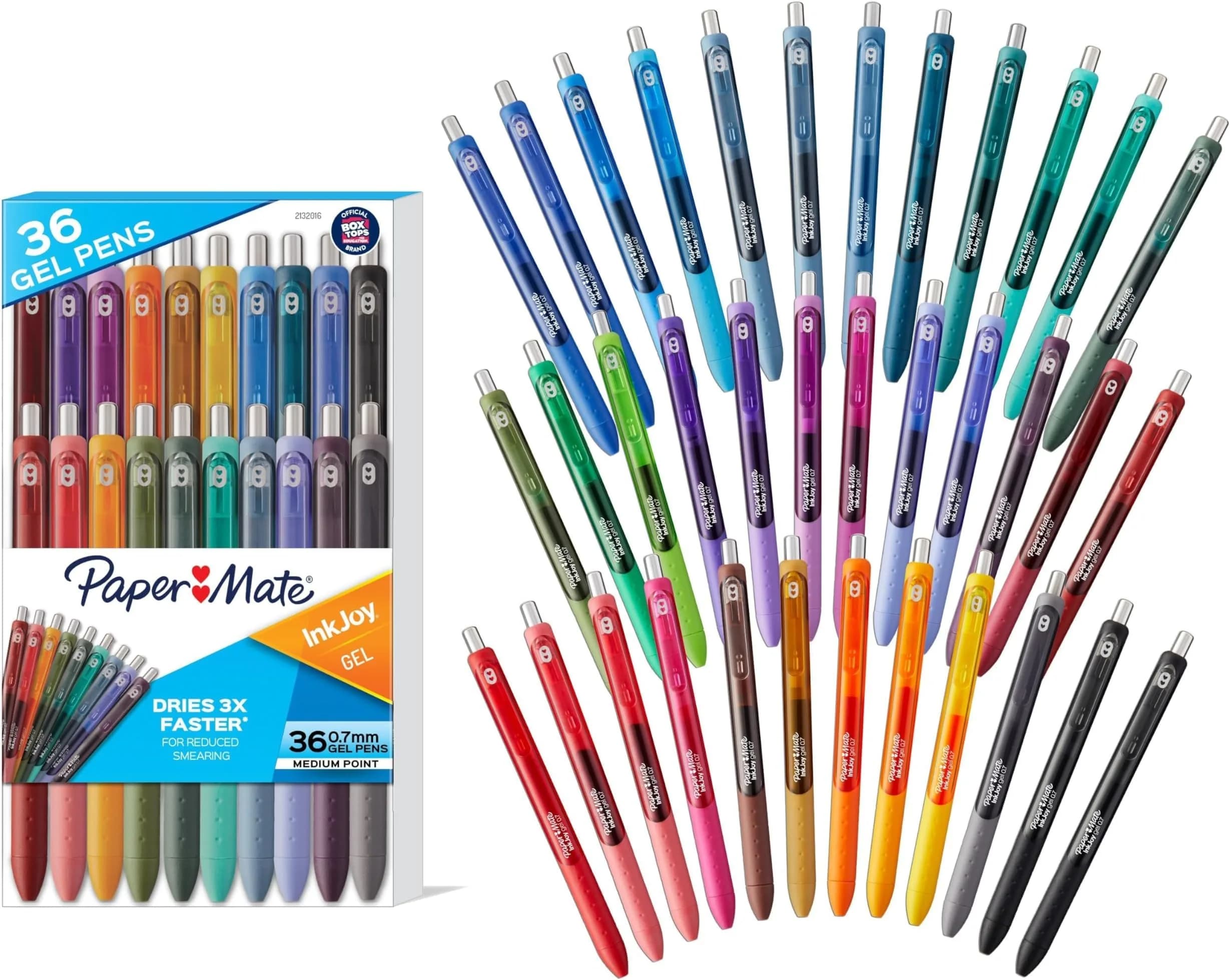 Paper Mate InkJoy Gel Pens, Retractable, Medium Point (0.7 mm), 216 Count | Smooth Writing Instrument — Multicolor