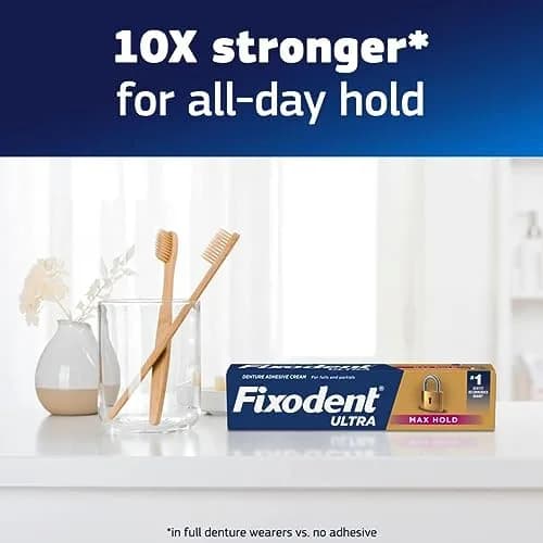 Fixodent Ultra Max Hold Secure Denture Adhesive Cream 2.2oz (Pack of 24) | Clinically Proven Strong Hold thumbnail 4