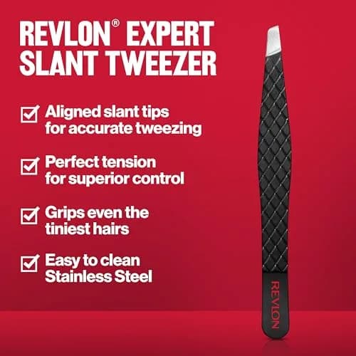 REVLON Expert Slant Tweezer, High Precision For an Easy Hair Removal, Made With Stainless Steel, 12 Count | Perfectly Aligned Slant Tips thumbnail 3