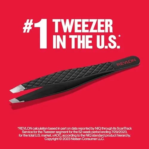 REVLON Expert Slant Tweezer, High Precision For an Easy Hair Removal, Made With Stainless Steel, 12 Count | Perfectly Aligned Slant Tips thumbnail 4
