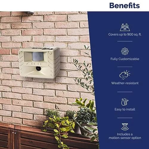 Bird-X Balcony Gard Ultrasonic Bird Preventer, Outdoor Bird Decoy with Motion-Sensor, Covers up to 900 sq. ft., 15-25 kHz Frequency | Humane Bird Deterrent thumbnail 6
