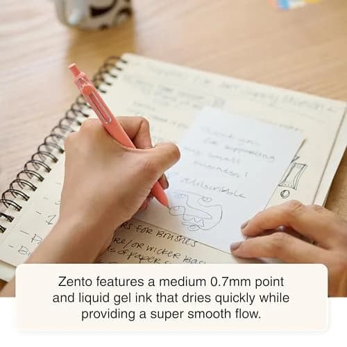 Uni-Ball Zento Liquid Gel Ink Retractable Pens, Medium Point (0.7mm), Boho Barrels, Black Ink, 144 Count | Smooth Writing Gel Pens for Students & Office thumbnail 7