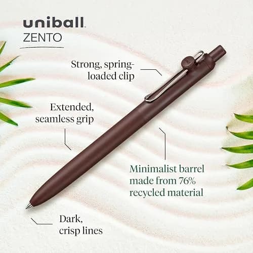 Uni-Ball Zento Liquid Gel Ink Retractable Pens, Medium Point (0.7mm), Boho Barrels, Black Ink, 144 Count | Smooth Writing Gel Pens for Students & Office thumbnail 2