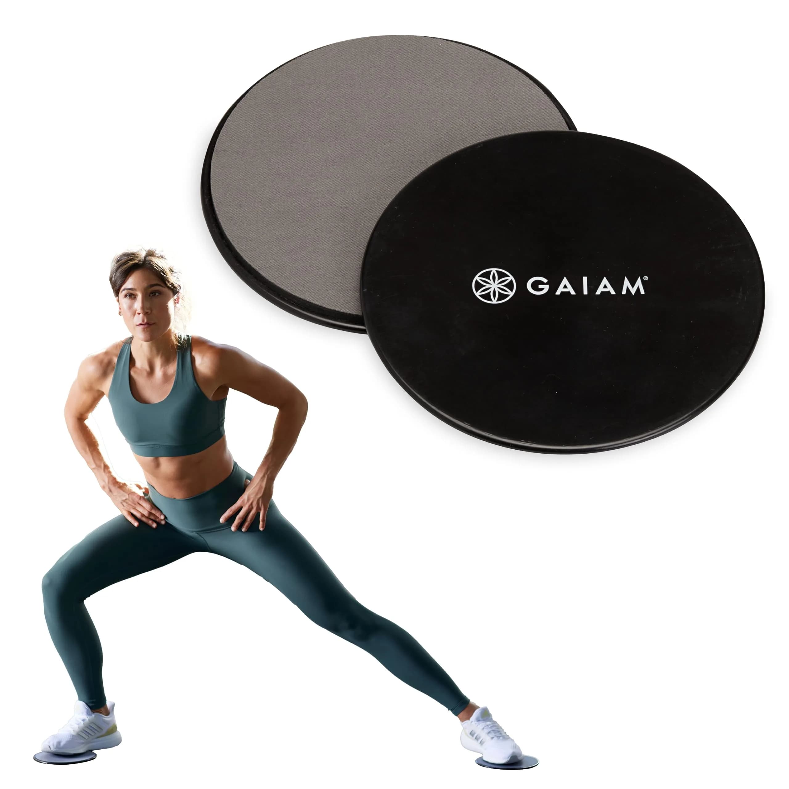 Gaiam Core Sliding Discs - Dual Sided Workout Sliders for Carpet & Hardwood Floor | Core Strengthening Equipment - main product image