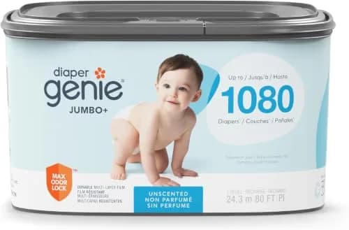 Diaper Genie Jumbo+ Square Refill 1080 Count | Odor Locking, Long-Lasting, Compatible with Diaper Genie Pails thumbnail 1