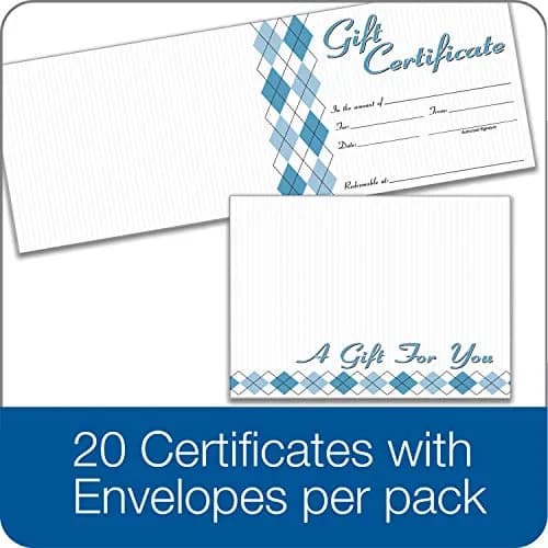 Adams Gift Certificate Cards, 20 Folded Cards and Envelopes, 6.25 x 4.50 Inches, White (Pack of 8) | Premium Card Stock for Business thumbnail 4
