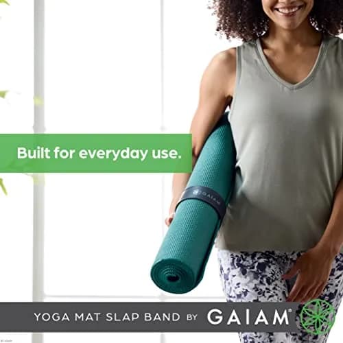 Gaiam Yoga Mat Strap Slap Band | Secure & Travel-Friendly (20"L x 1.5"W) Black thumbnail 5
