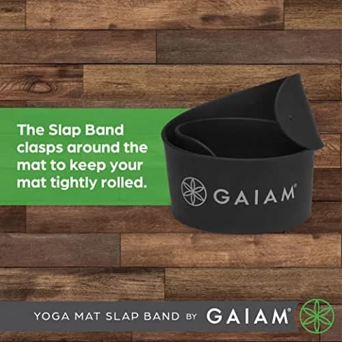 Gaiam Yoga Mat Strap Slap Band | Secure & Travel-Friendly (20"L x 1.5"W) Black thumbnail 3