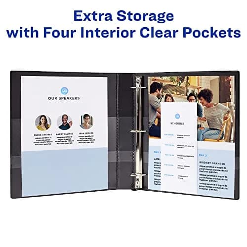 Avery Heavy-Duty View 3 Ring Binder, 3" One Touch Slant Rings, Holds 8.5" x 11" Paper, 1 Light Blue Binder (Pack of 4) | Durable Office & School Supply thumbnail 5