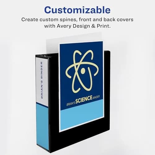 Avery Heavy-Duty View 3 Ring Binder, 3" One Touch Slant Rings, Holds 8.5" x 11" Paper, 1 Light Blue Binder (Pack of 4) | Durable Office & School Supply thumbnail 7