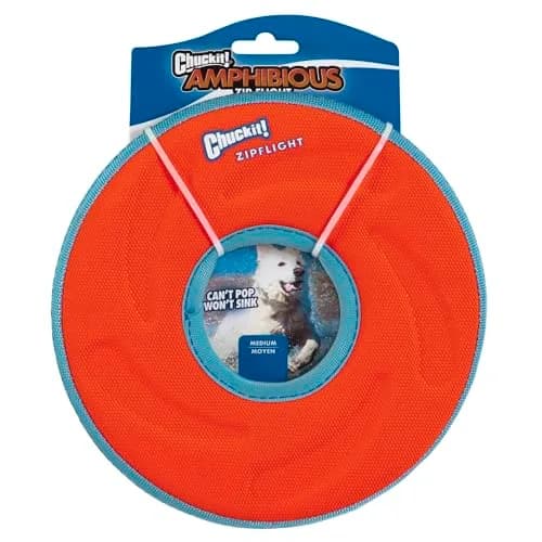 Chuckit! Amphibious ZipFlight Floating and Flying Disc Dog Toy, Medium (8.5") 12-Pack | Floats & Flies for Long-Distance Fetch thumbnail 6