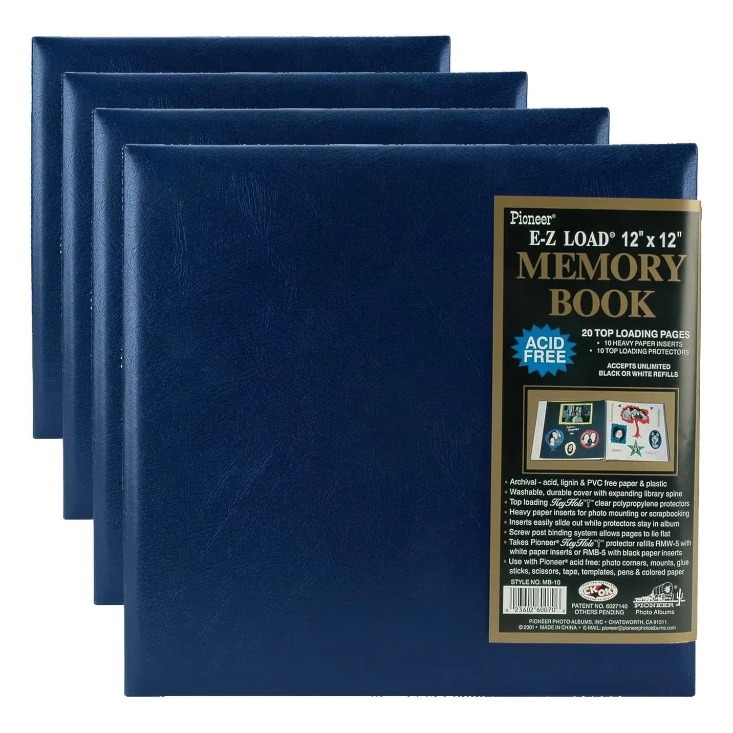 Pioneer Photo Albums Leatherette Postbound Album 12x12 Inch Navy | Classic Archival Quality — Navy Blue