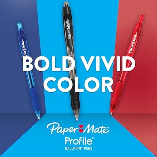 Paper Mate Profile Retractable Ballpoint Pens Bold Point 1.4mm Black, 216 Count (Pack of 6) | Smooth Ink Flow thumbnail 3