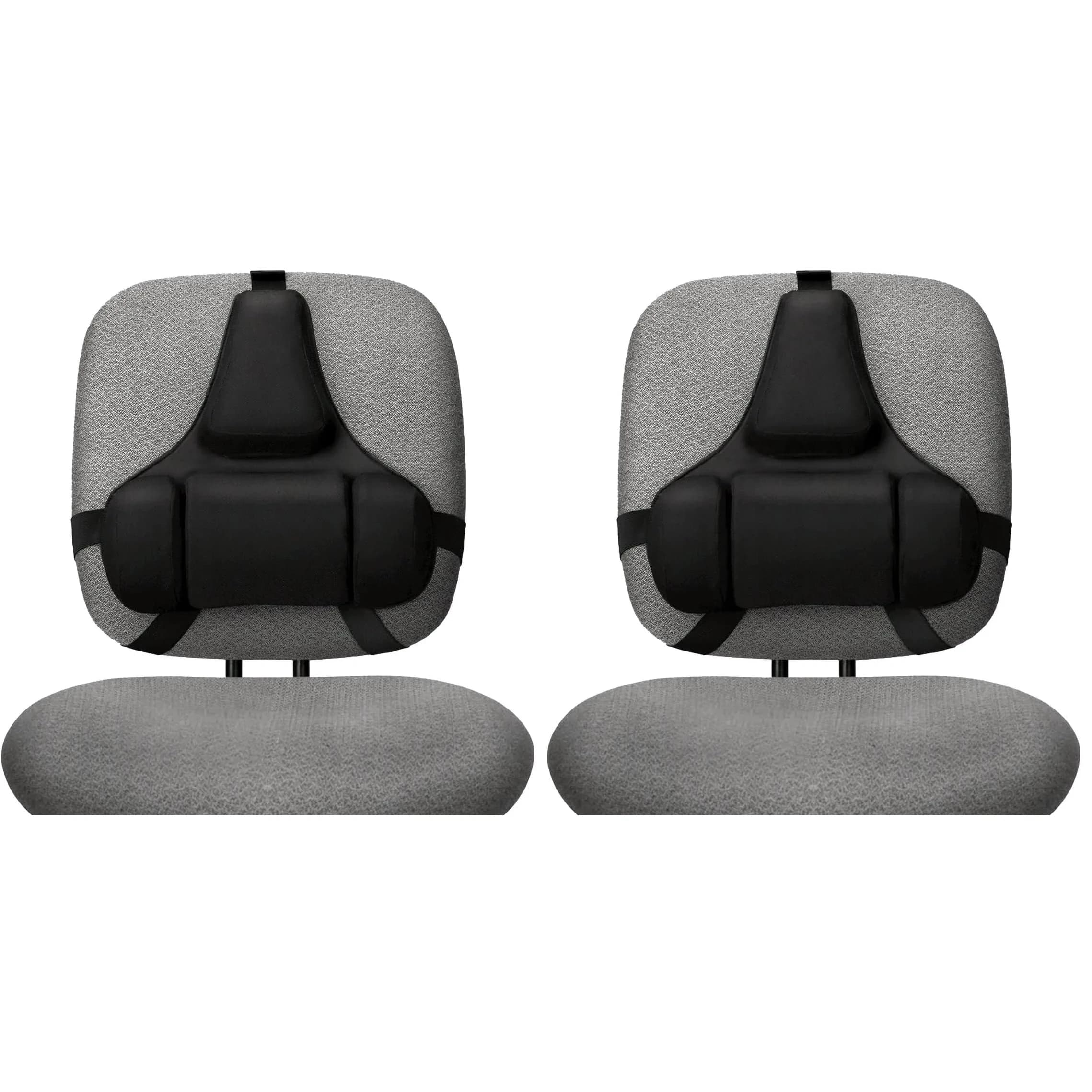 Fellowes Professional Series Back Support, Black | Mid Spinal & Lumbar Support for Chairs (Pack of 2) — Black