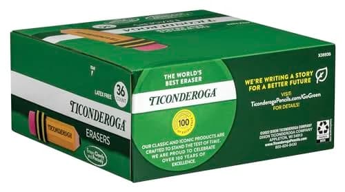 Ticonderoga Pencil Shaped Erasers, Yellow 432 Count (12 Packs) | Smudge-Free Corrections thumbnail 8
