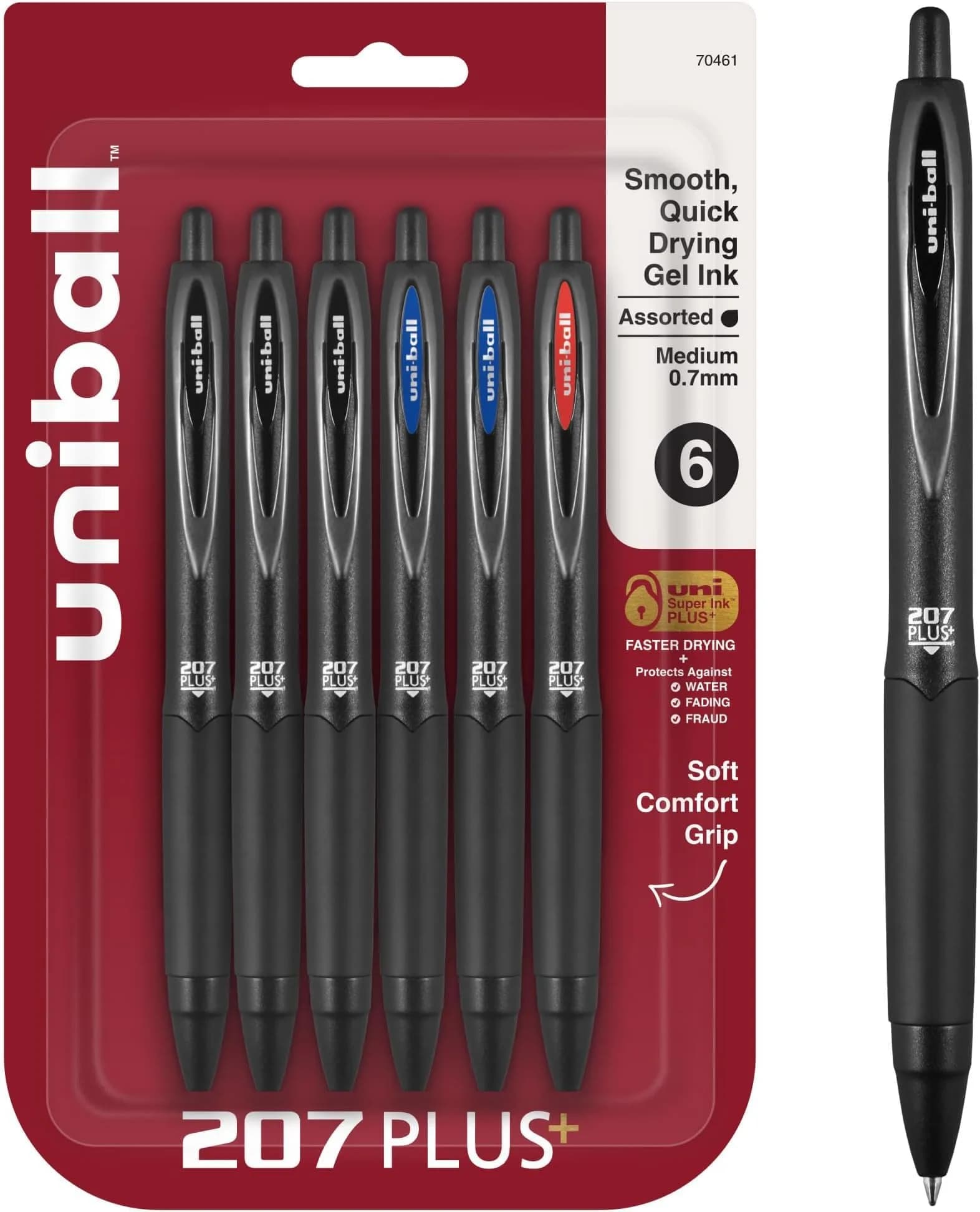 Uni-Ball 207PLUS+ Gel Pens, 0.7mm Medium Point, Assorted Colors, 72 Count | Smooth Ink Flow - main product image
