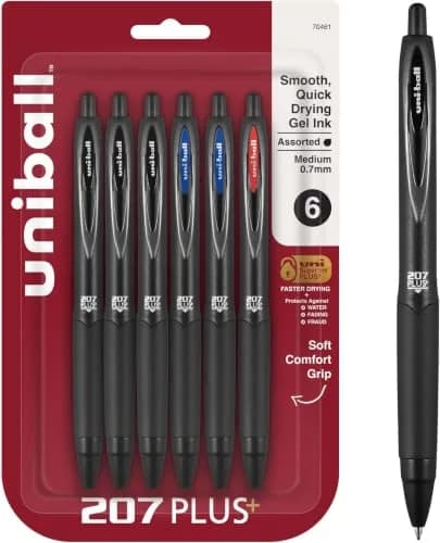 Uni-Ball 207PLUS+ Gel Pens, 0.7mm Medium Point, Assorted Colors, 72 Count | Smooth Ink Flow thumbnail 1