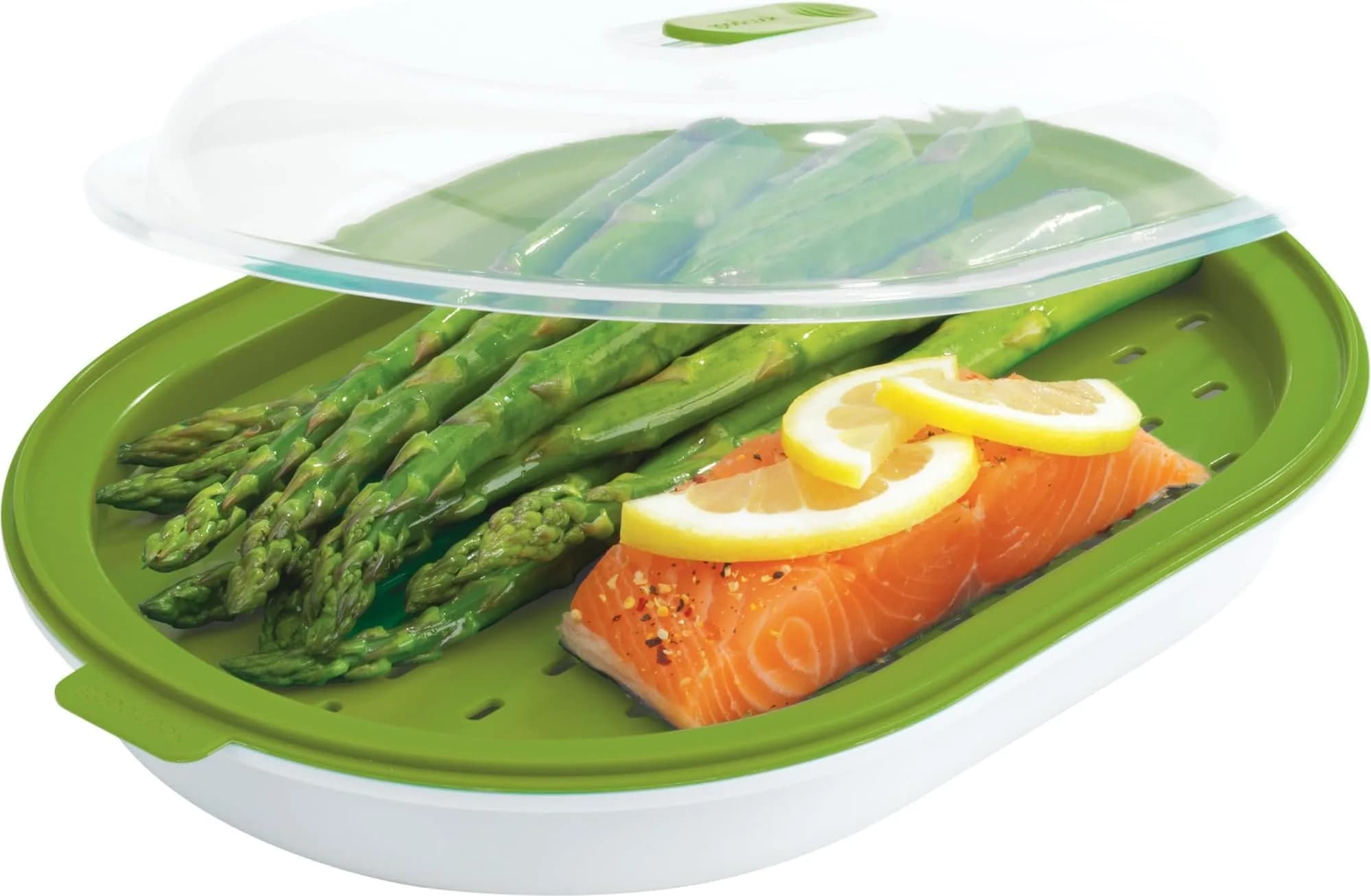 GoodCook Microwave Steamer – Vegetable & Fish Cooker, Preserves Vitamins, Adjustable Vent, Pack of 12 | Easy Microwave Cooking - main product image