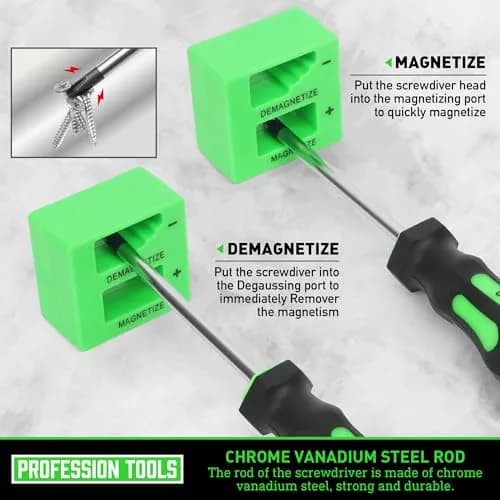 Amartisan 43-Piece Magnetic Screwdriver Set with Case, Green | Precision & Multi-Bit Tools thumbnail 6