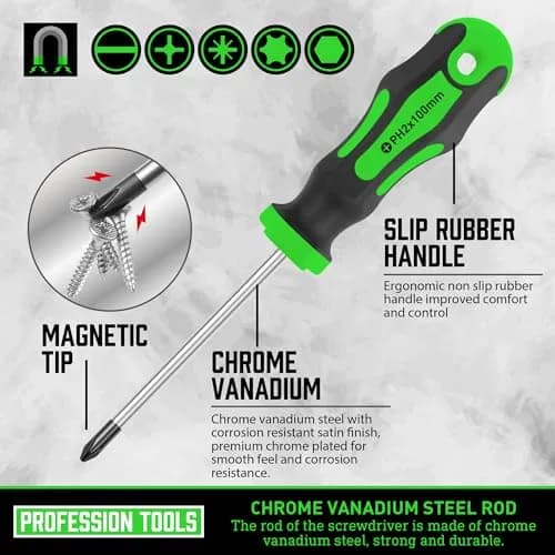 Amartisan 43-Piece Magnetic Screwdriver Set with Case, Green | Precision & Multi-Bit Tools thumbnail 2