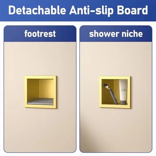 Bernkot Shower Niche, Wall Shower Stool Niche for Bathroom | Rust-Resistant 304 Stainless Steel Recessed Shelf (4.8'' x 6'') thumbnail 2