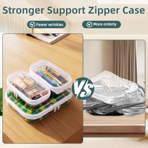 CarryEpic Clear Hard Shell Zipper Cases (3-Pack: 2 Small, 1 Medium) | TSA-Approved Travel Organizer thumbnail 6