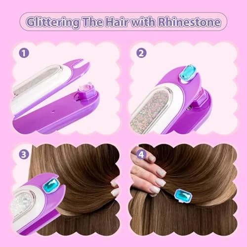 kidzkube Hair Gem Stamper Kit with 24 Reusable Diamonds | Ages 3-12 thumbnail 2