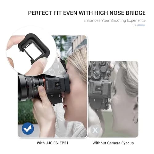 JJC Extended Soft Silicone Camera Eyepiece Eyecup 2-Pack for Sony Alpha A1, A7R V, A7 IV, A9 III Cameras | Blocks Light, Protects Viewfinder thumbnail 5