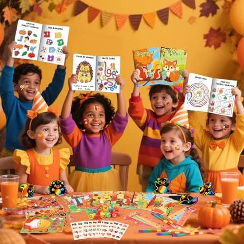 BenLouis Fall Party Favors Classroom Prizes for Kids | 84pcs Assorted Thanksgiving Kids Gifts thumbnail 5
