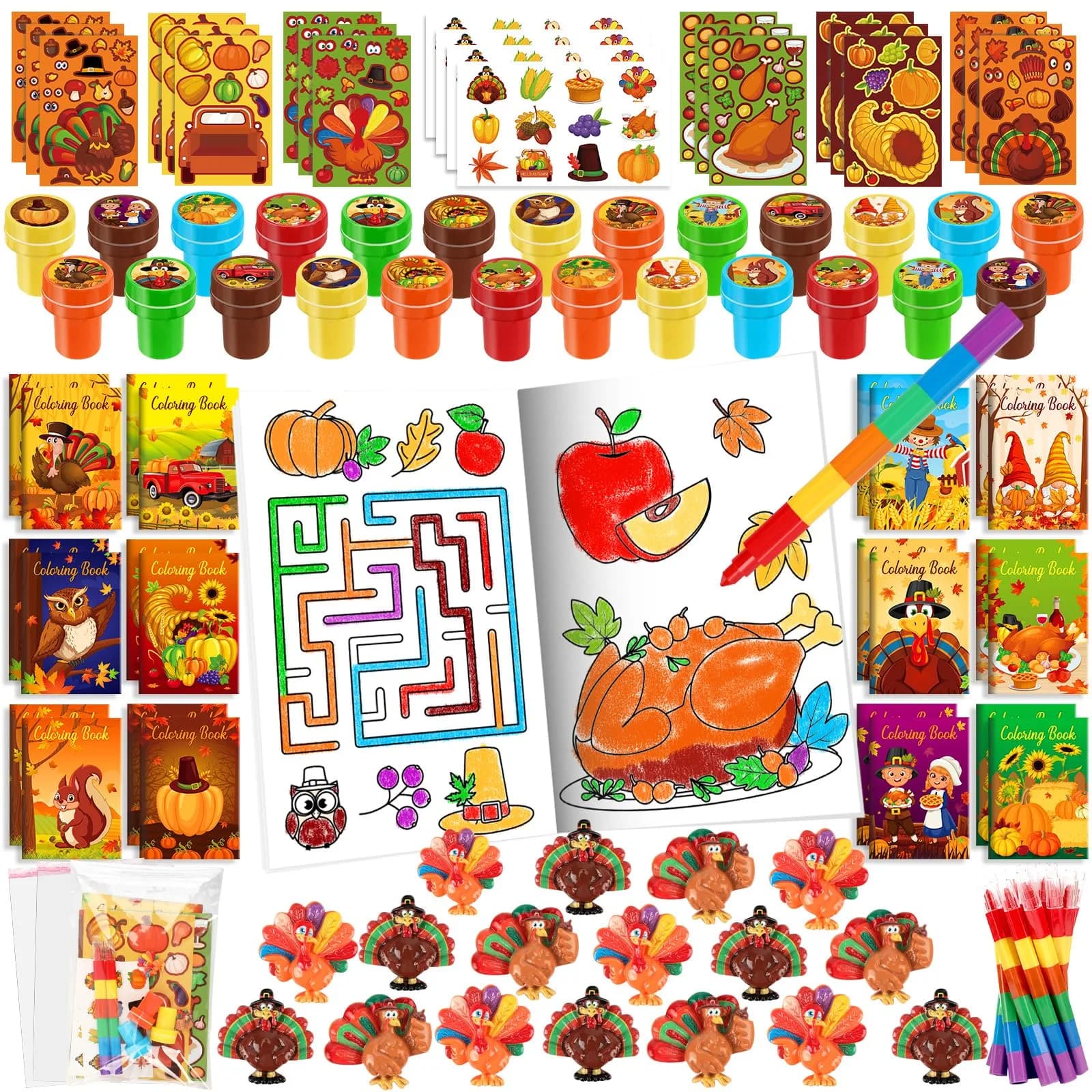 BenLouis Thanksgiving Party Favors Classroom Prizes for Kids | Fall Celebration Assortment - main product image