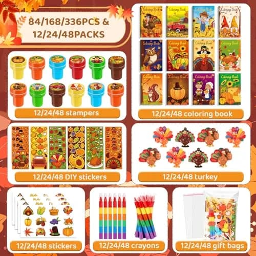 BenLouis Thanksgiving Party Favors Classroom Prizes for Kids | Fall Celebration Assortment thumbnail 2
