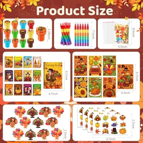 BenLouis Thanksgiving Party Favors Classroom Prizes for Kids | Fall Celebration Assortment thumbnail 3