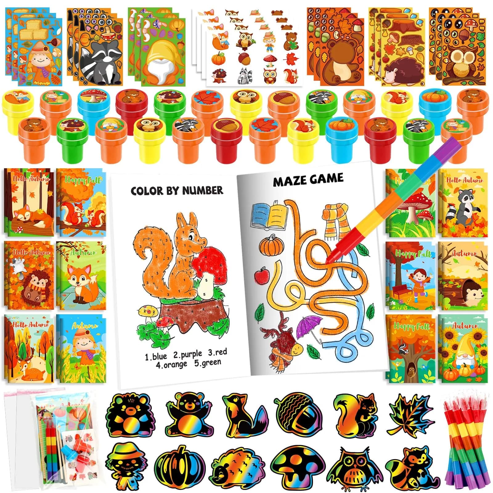 BenLouis Thanksgiving Party Favors Classroom Prizes for Kids | Fall Celebration Assortment — Fall