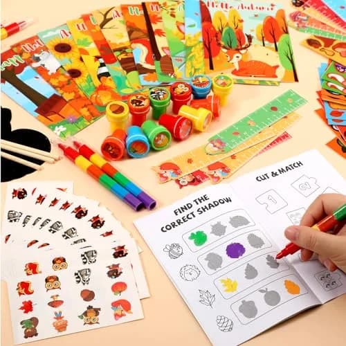 BenLouis Fall Party Favors Classroom Prizes for Kids | 168pcs Assorted Thanksgiving Gifts thumbnail 4