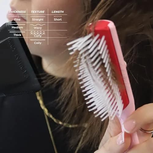 Denman Mini 5-Row Styling Brush D14 Pink Crush | Define Curls & Smooth Frizz thumbnail 7