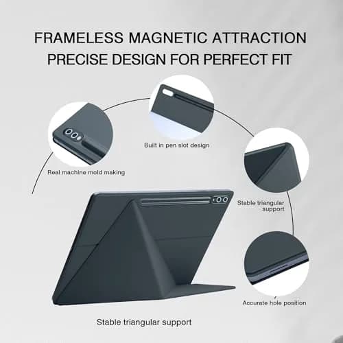 GUODONGMEI Magnetic Case for Samsung Galaxy Tab S10 Plus/S9 FE+/S9 Plus 12.4 Inch Tablet with S-Pen Holder, Grey | Auto Wake/Sleep Smart Cover thumbnail 8