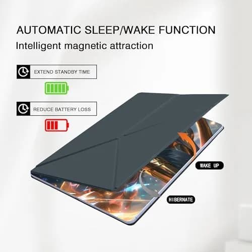 GUODONGMEI Magnetic Case for Samsung Galaxy Tab S10 Plus/S9 FE+/S9 Plus 12.4 Inch Tablet with S-Pen Holder, Grey | Auto Wake/Sleep Smart Cover thumbnail 2