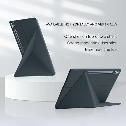 GUODONGMEI Magnetic Case for Samsung Galaxy Tab S10 Ultra / S9 Ultra 14.6-Inch, Grey | Auto Sleep Wake Folio Stand with S-Pen Holder thumbnail 7