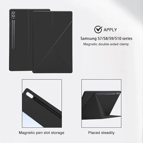 GUODONGMEI Magnetic Case for Samsung Galaxy Tab S10 Plus/S9 Plus/S9 FE+ 12.4 Inch | Auto Wake Sleep Smart Cover with S-Pen Holder thumbnail 3