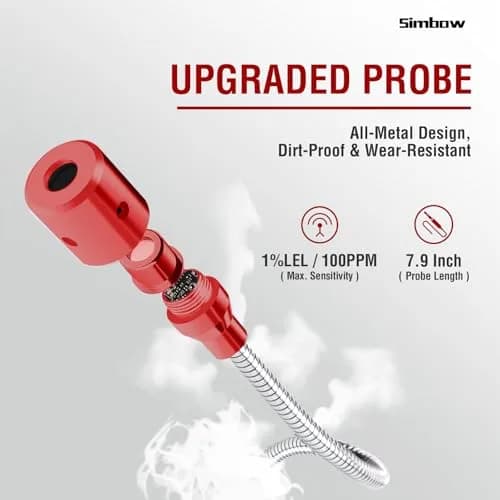 Simbow HVAC Refrigerant Leak Detector with PPM &%LEL Modes | All-Metal Probe & Fast Response thumbnail 2