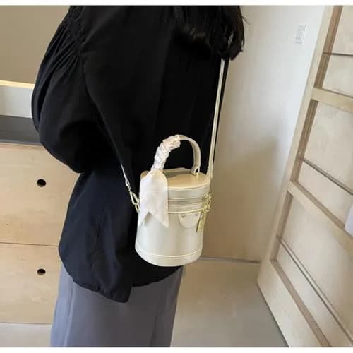 SYHTBYOH Cylinder Bucket Crossbody Bag for Women Vegan Leather Small | Elegant & Spacious thumbnail 8
