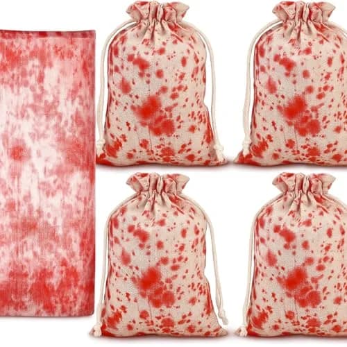 Arrowbash Halloween Bloody Drawstring Treat Bags 140 x 90 cm (55.12 x 35.43 in) | Horror Bloody Style Gauze Bags thumbnail 1