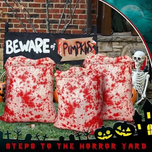 Arrowbash Halloween Bloody Drawstring Treat Bags 140 x 90 cm (55.12 x 35.43 in) | Horror Bloody Style Gauze Bags thumbnail 7