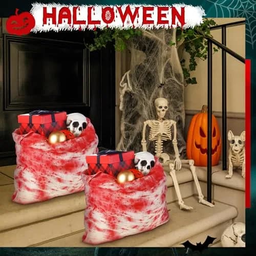 Arrowbash Halloween Bloody Drawstring Treat Bags 50cm (20in) | Horror Bloody Style with Realistic Splatter thumbnail 5