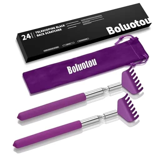 Kuvvfe 2 Pack Extendable Back Scratcher 61cm (24 inches) | Stainless Steel Telescoping with Rubber Grip thumbnail 1